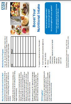 Boost your nutritional intake leaflet