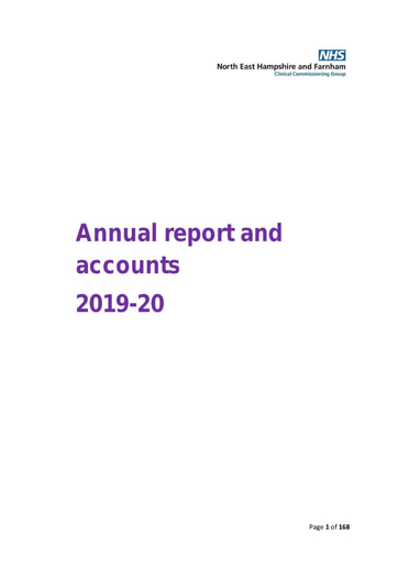 North East Hampshire and Farnham CCG Annual Report 2019-2020