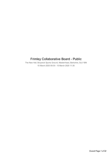 10.03.20 Frimley Collaborative meeting in public